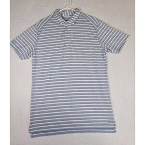 Bonobos Golf  Polo Shirt Striped Short Sleeve Stretchy  Casual Blue White Mens M